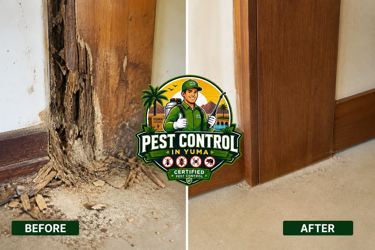 Termite Damage Before After Yuma
